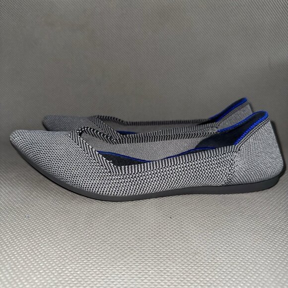 Rothy’s The Point Cloud Gray Birdseye Knit Pointed Toe Flats Womens Size 6 - Picture 1 of 8